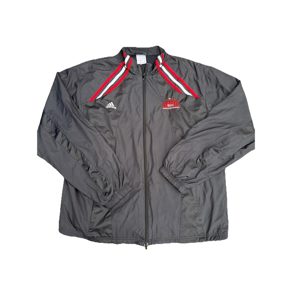 Adidas Soccer‎ Jacket Mens XL Vintage Y2K Track Windbreaker Red Black Climalite